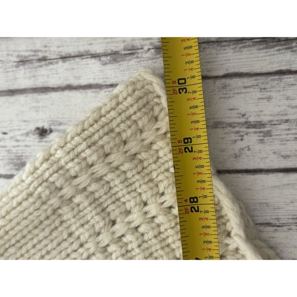 GAP Kids Sweater Knit Poncho Cape Ivory Cream Buttons Lambs Wool S/M - Picture 10 of 12